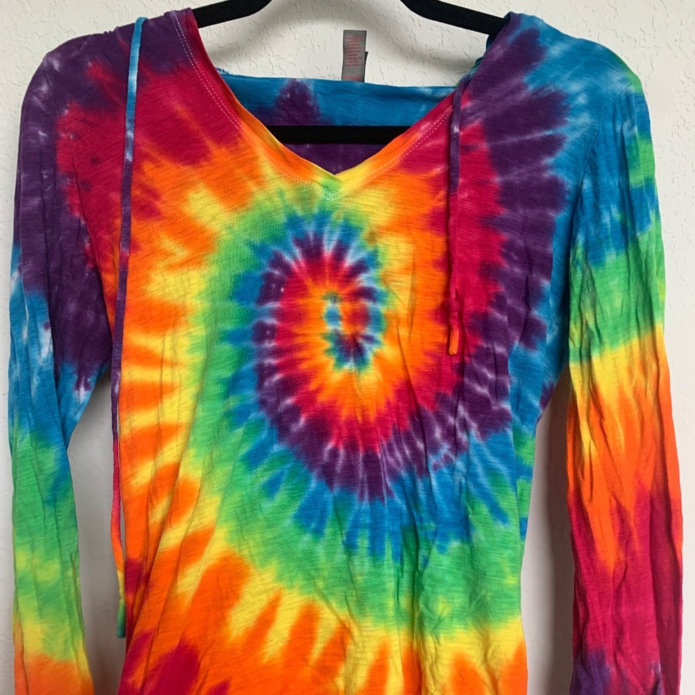 Rainbow Tie Dye Sweatshirt with Hoodie
